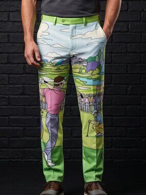 Conceptual Subculture Mens Golf Pants Golfing Size 40 Loud Country Club Green